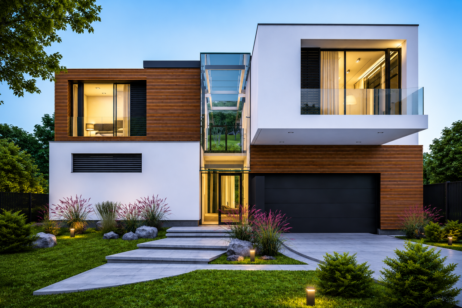 Modern home with window film